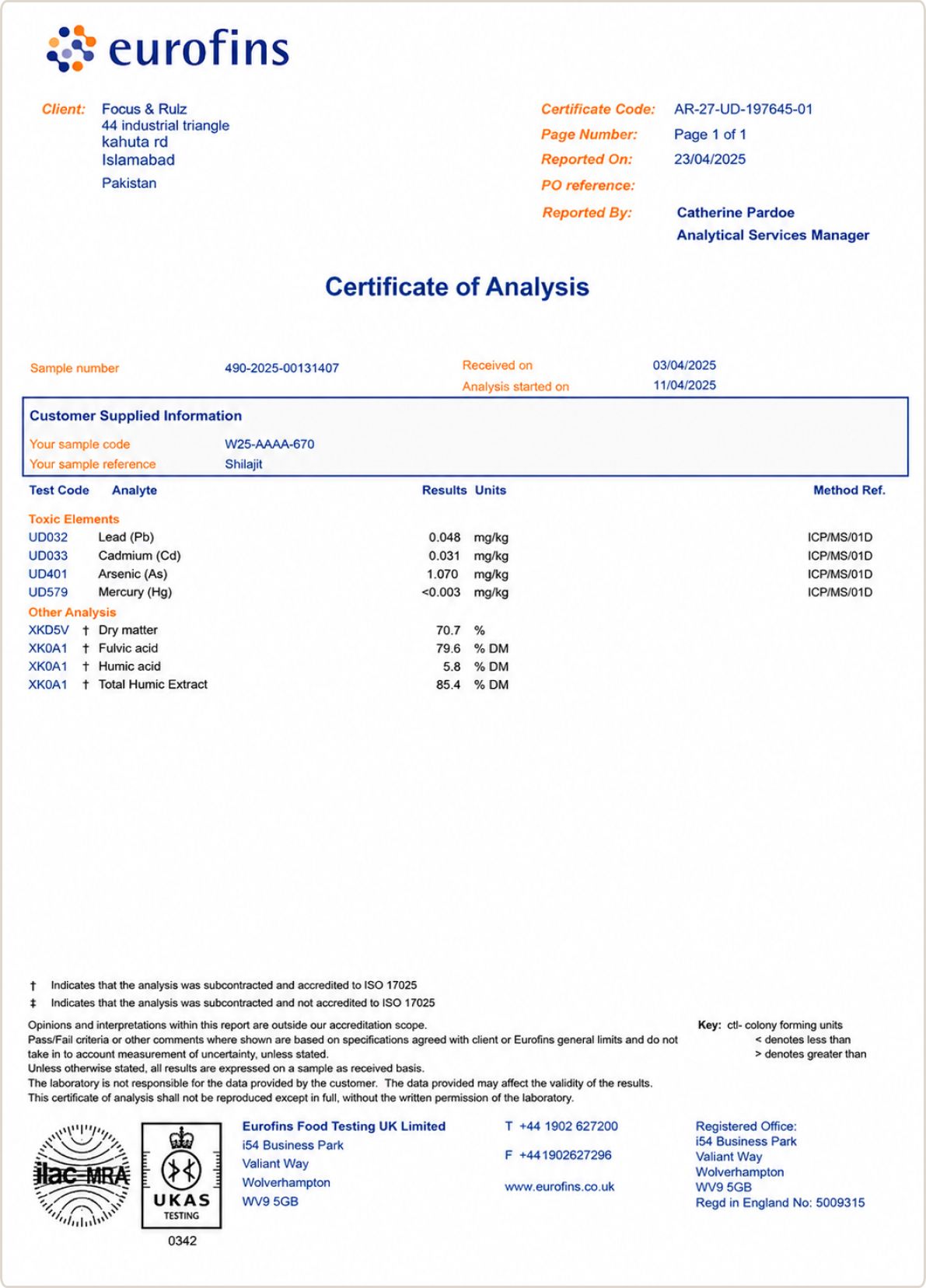 View the Full Eurofins Report